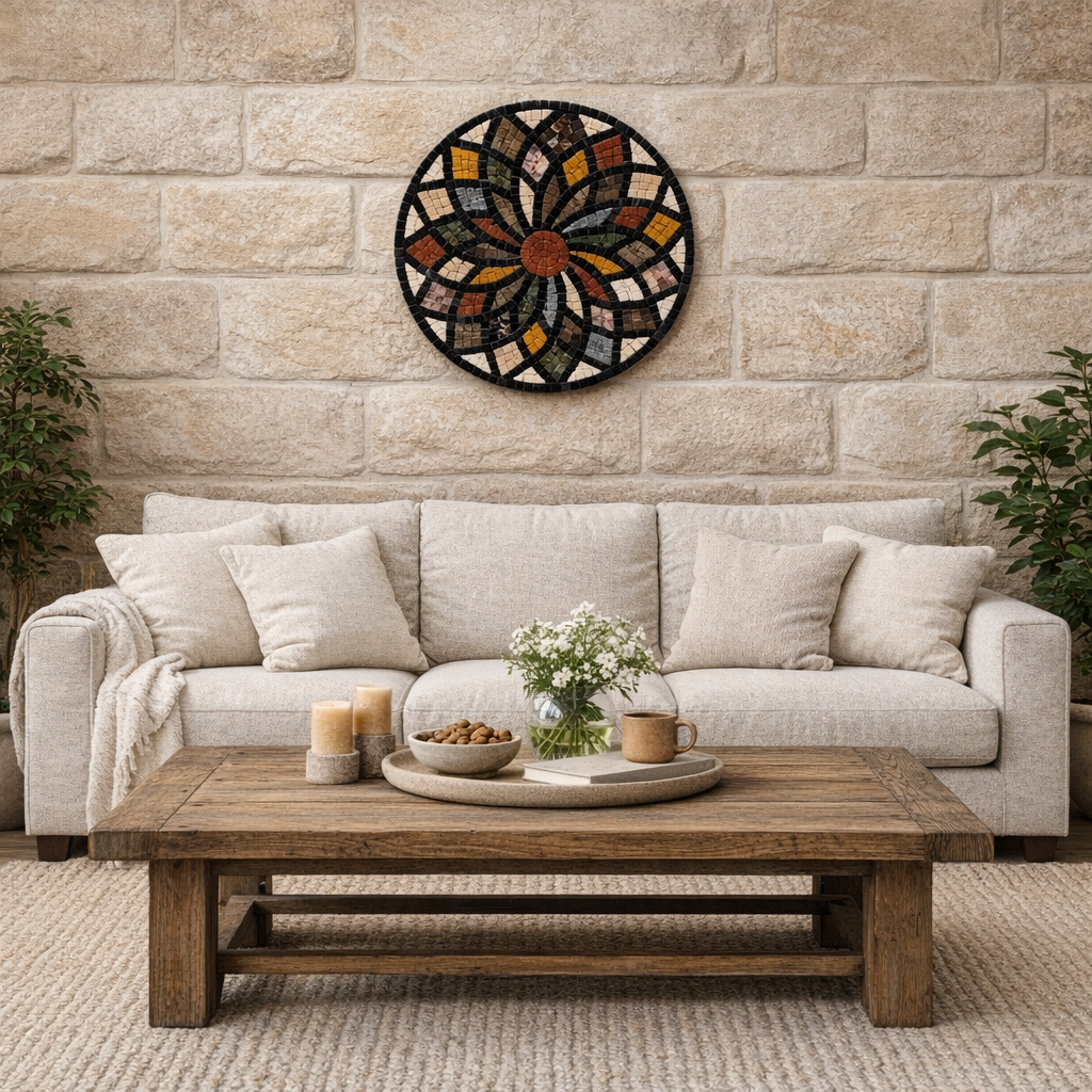 Stone Blossom Mosaic wall art