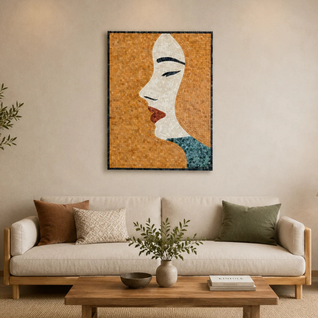 Retro Girl Mosaic Art